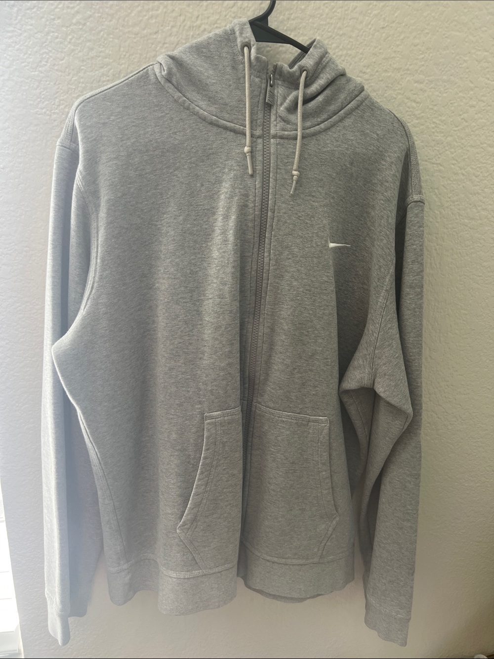 Nike Light Gray Full-Zip Hoodie Sweatshirt